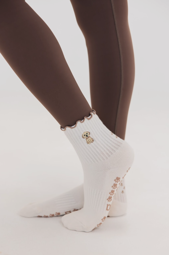 Golden Pup Grippy Pilates Sock